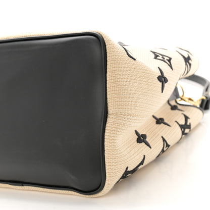 Louis Vuitton Cotton Monogram Embroidered Neonoe MM Beige Black 9 of 11