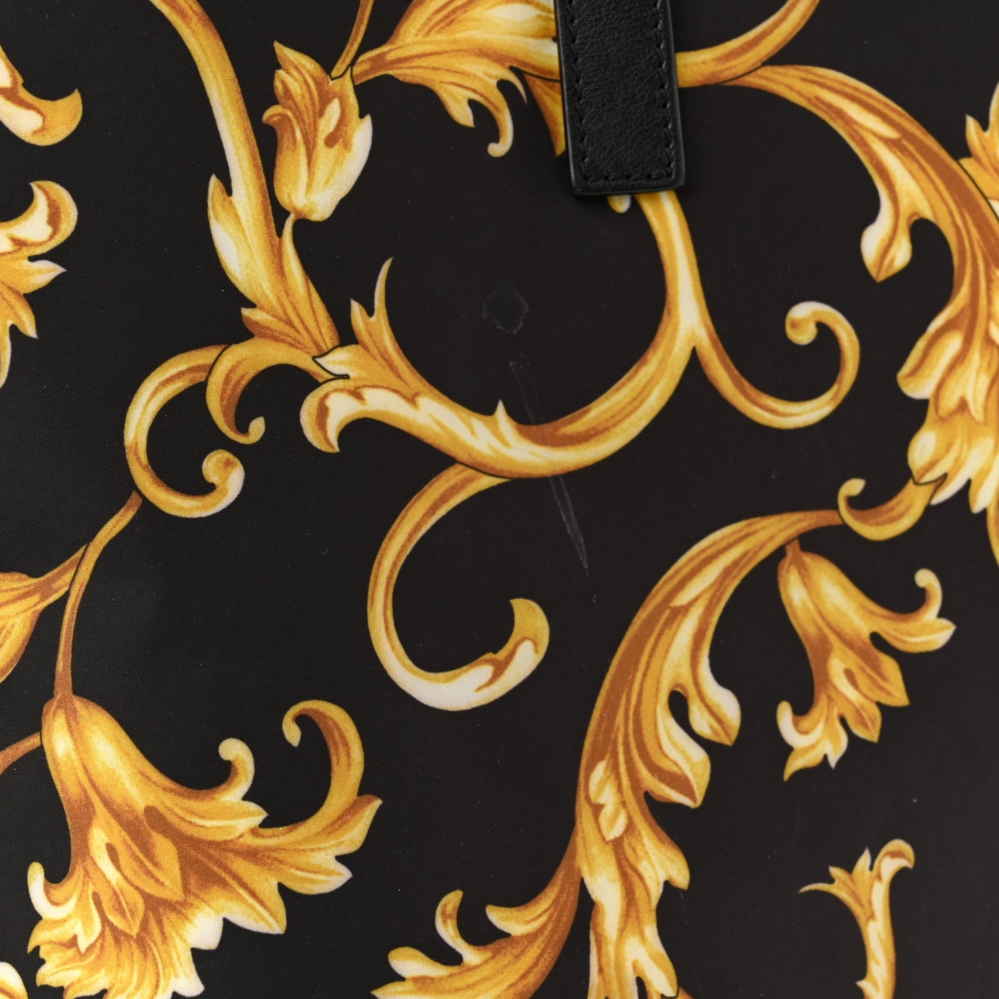 Nylon Baroque Print Tote Black