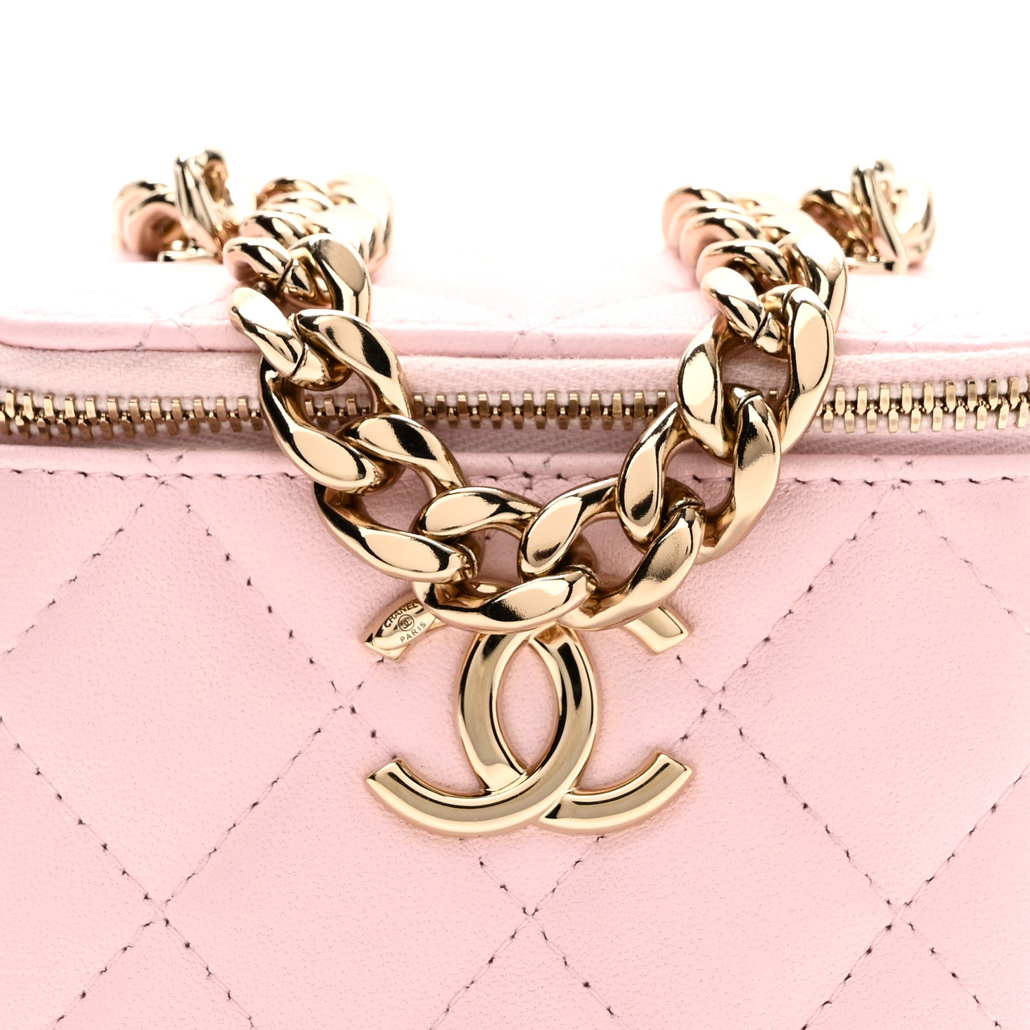 Chanel Lambskin Quilted Enamel Coco Mini Vanity Case With Chain Pink 8 of 10