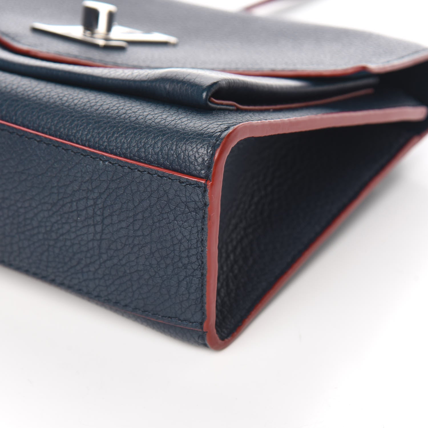 Louis Vuitton Soft Calfskin Mylockme Chain Bag BB Marine Rouge 9 of 10