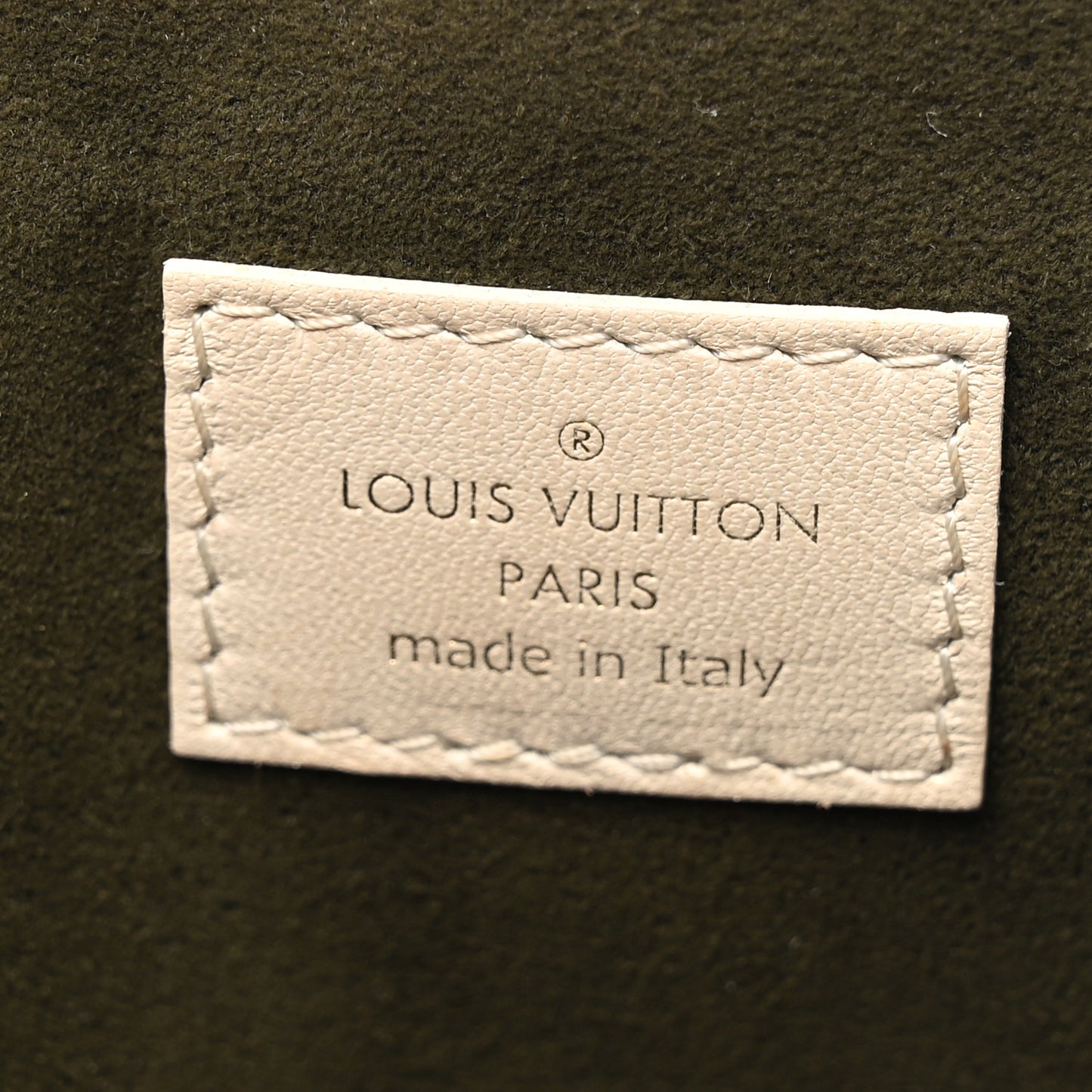 Lambskin Embossed Monogram Coussin PM Beige Cream