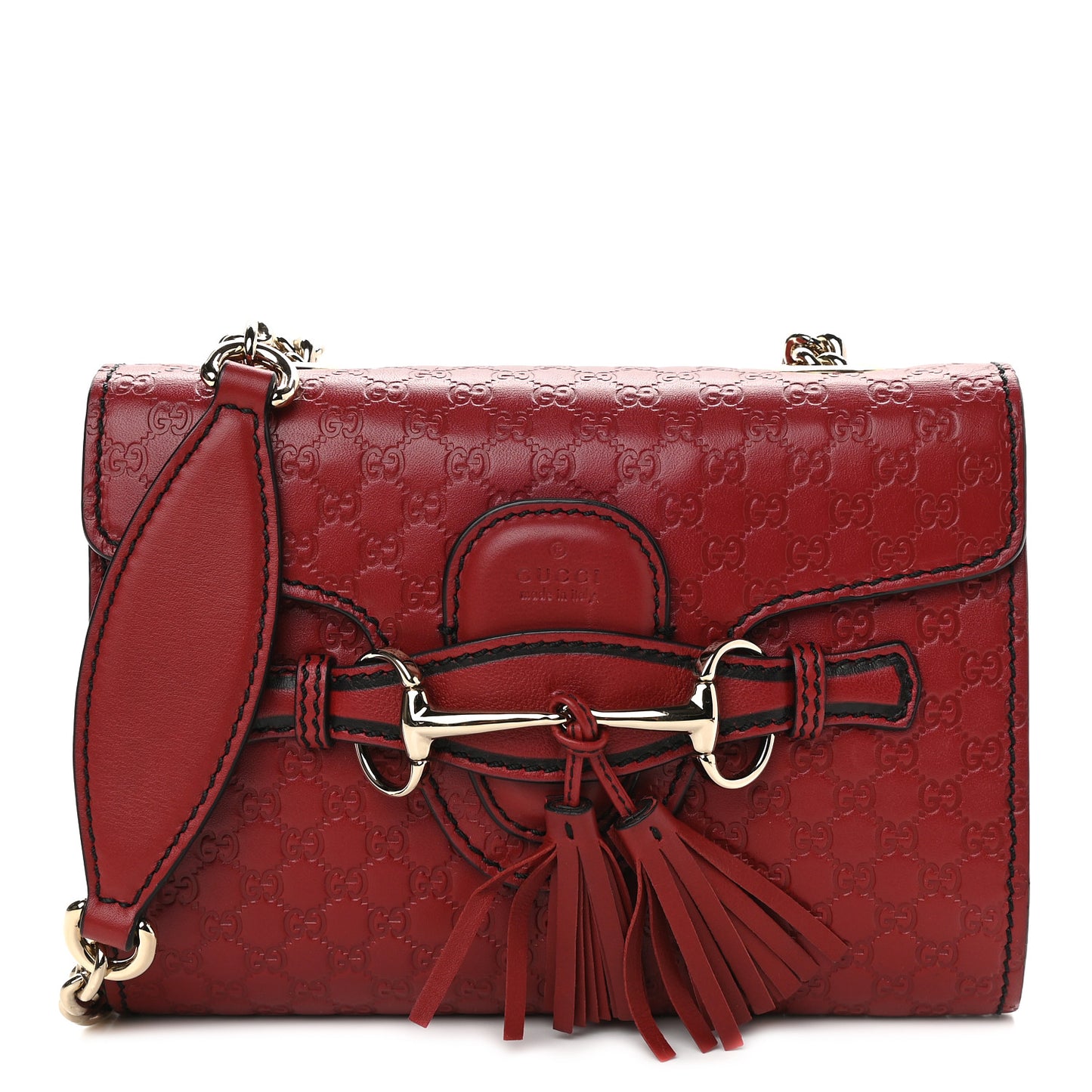 Soft Microguccissima Mini Emily Chain Shoulder Bag Rosso