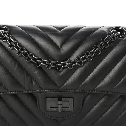 Chanel Aged Calfskin Chevron Quilted 2.55 Reissue Mini Flap So Black 8 of 12