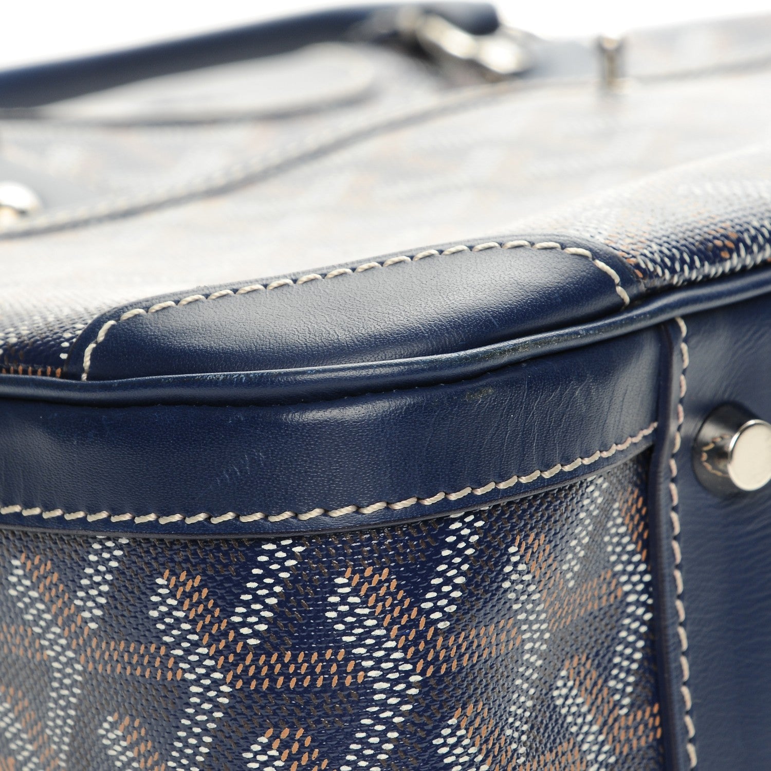 Goyard Goyardine Saint Jeanne MM Bowler Navy Blue 8 of 11