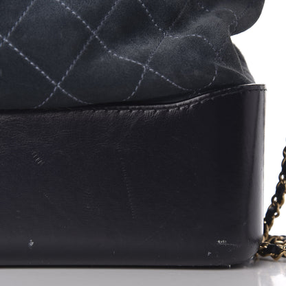 Chanel Suede Calfskin Quilted Medium Gabrielle Hobo Blue 12 of 12