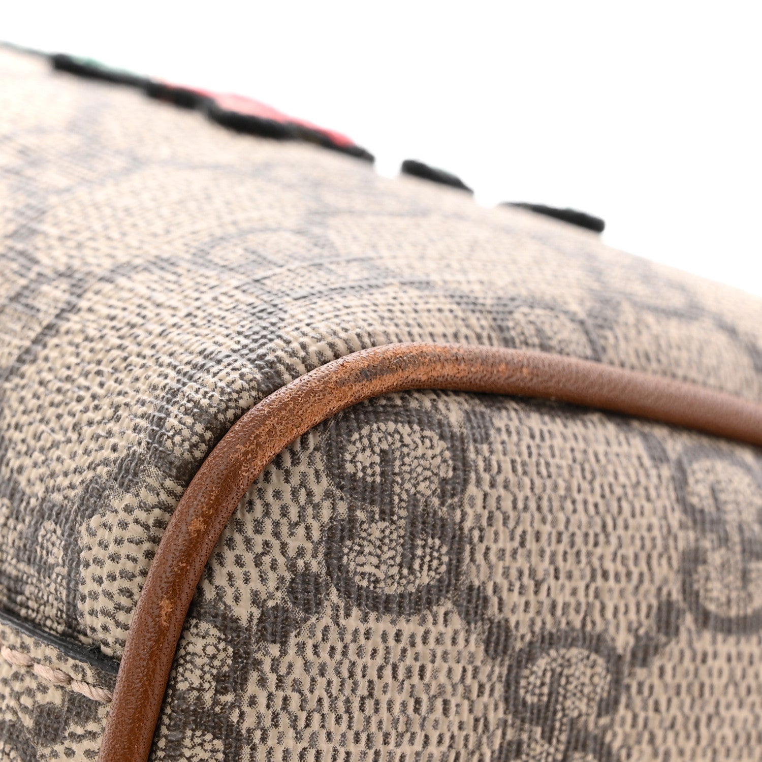 Gucci GG Supreme Monogram Floral Embroidered Small Boston Brown 12 of 12