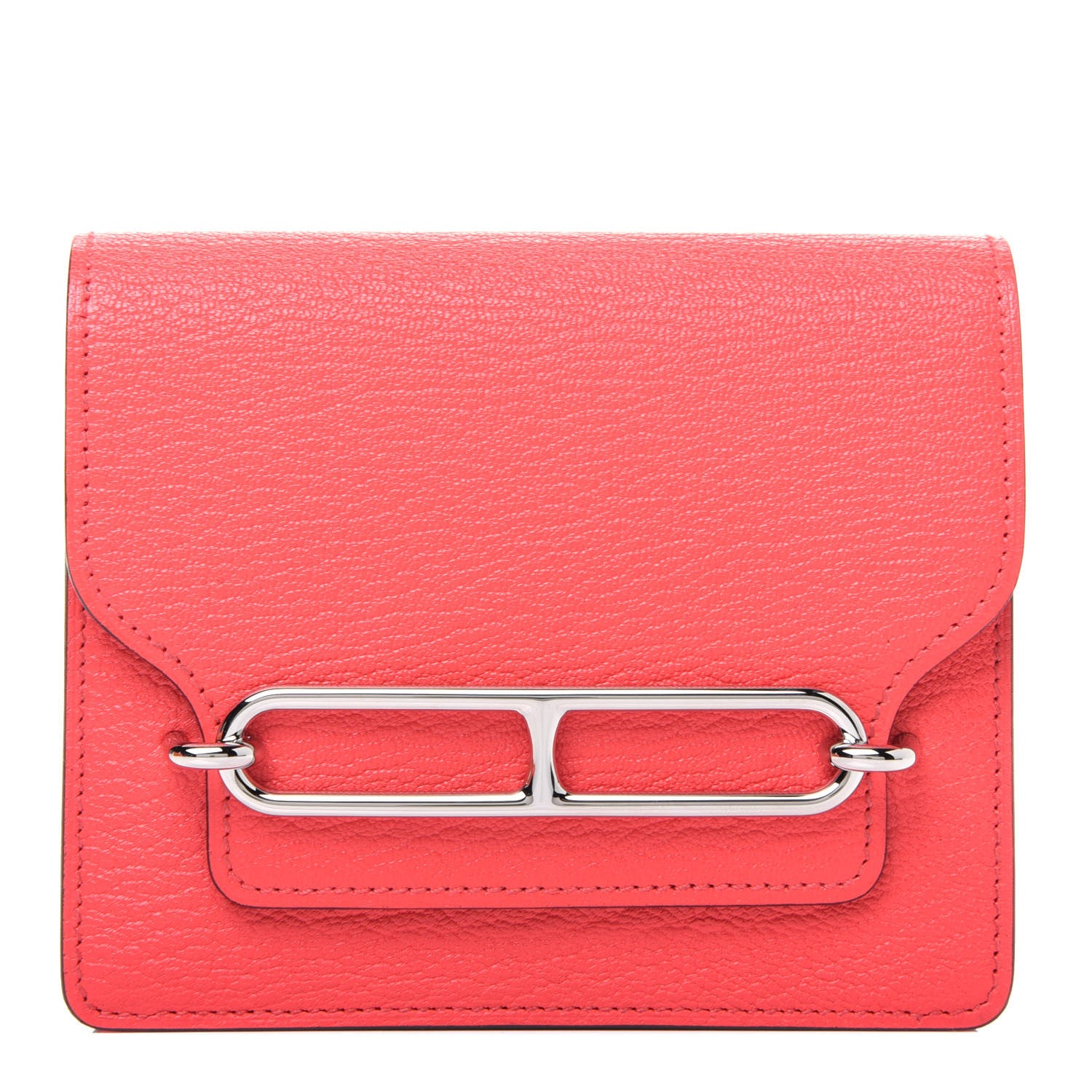 Hermes Chevre Mysore Roulis Slim Wallet Rose Texas 1 of 13