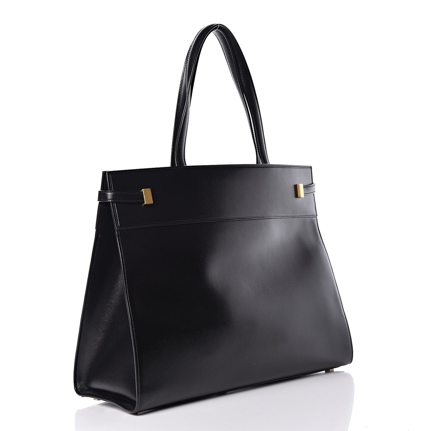 Calfskin Medium Manhattan Shopper Tote Black