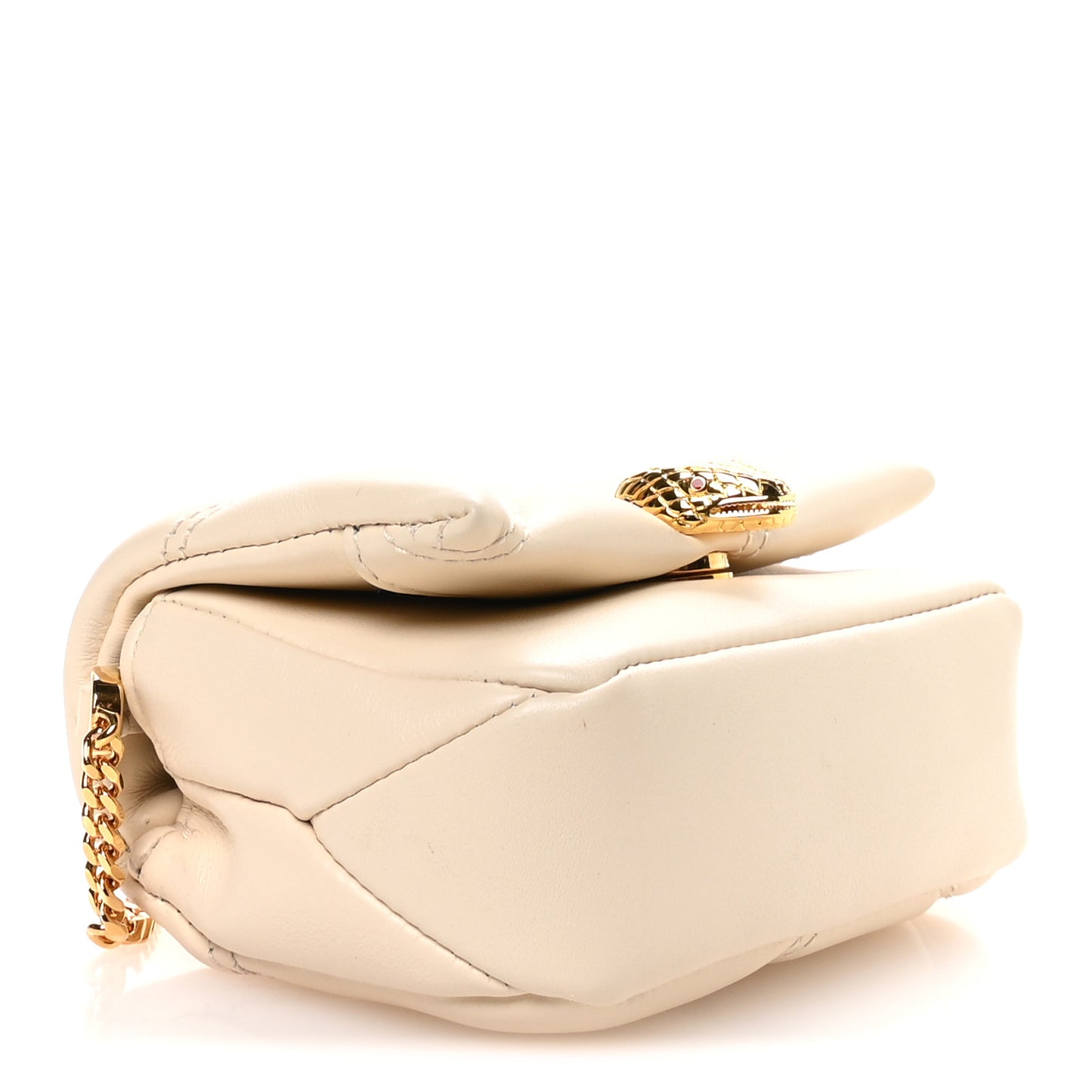 Calfskin Serpenti Cabochon Micro Bag Ivory Opal