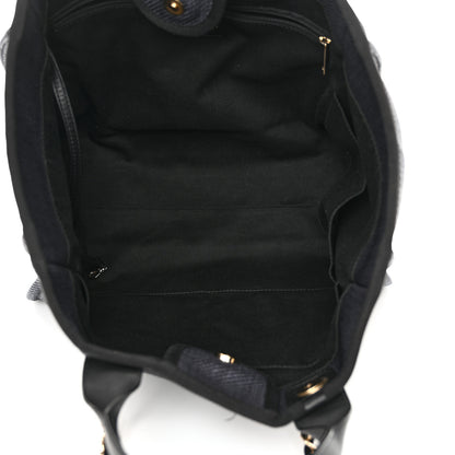 Chanel Mixed Fibers Calfskin Medium Deauville Black 5 of 18