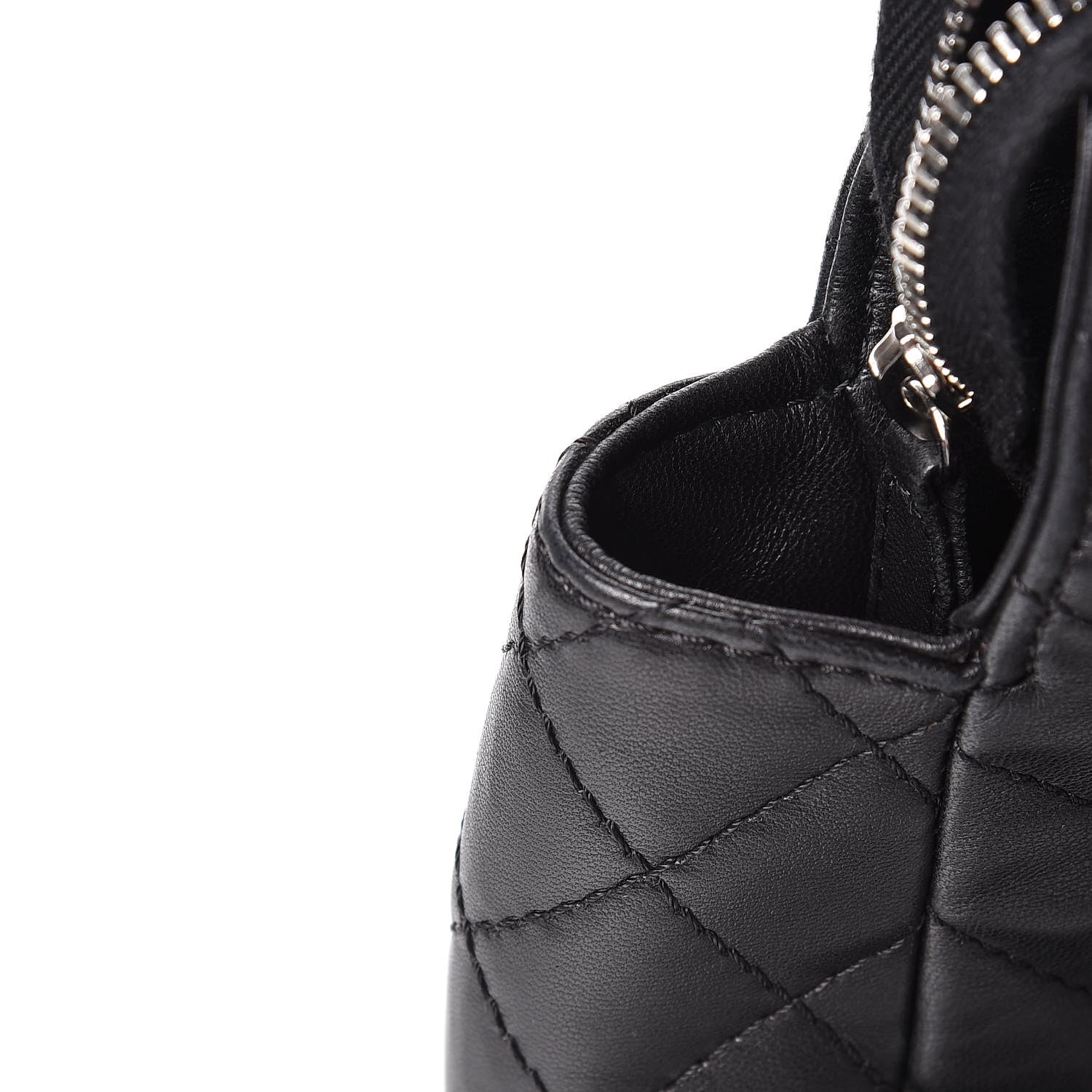 Chanel Lambskin Surpique Chevron Quilted Tote Black 11 of 14