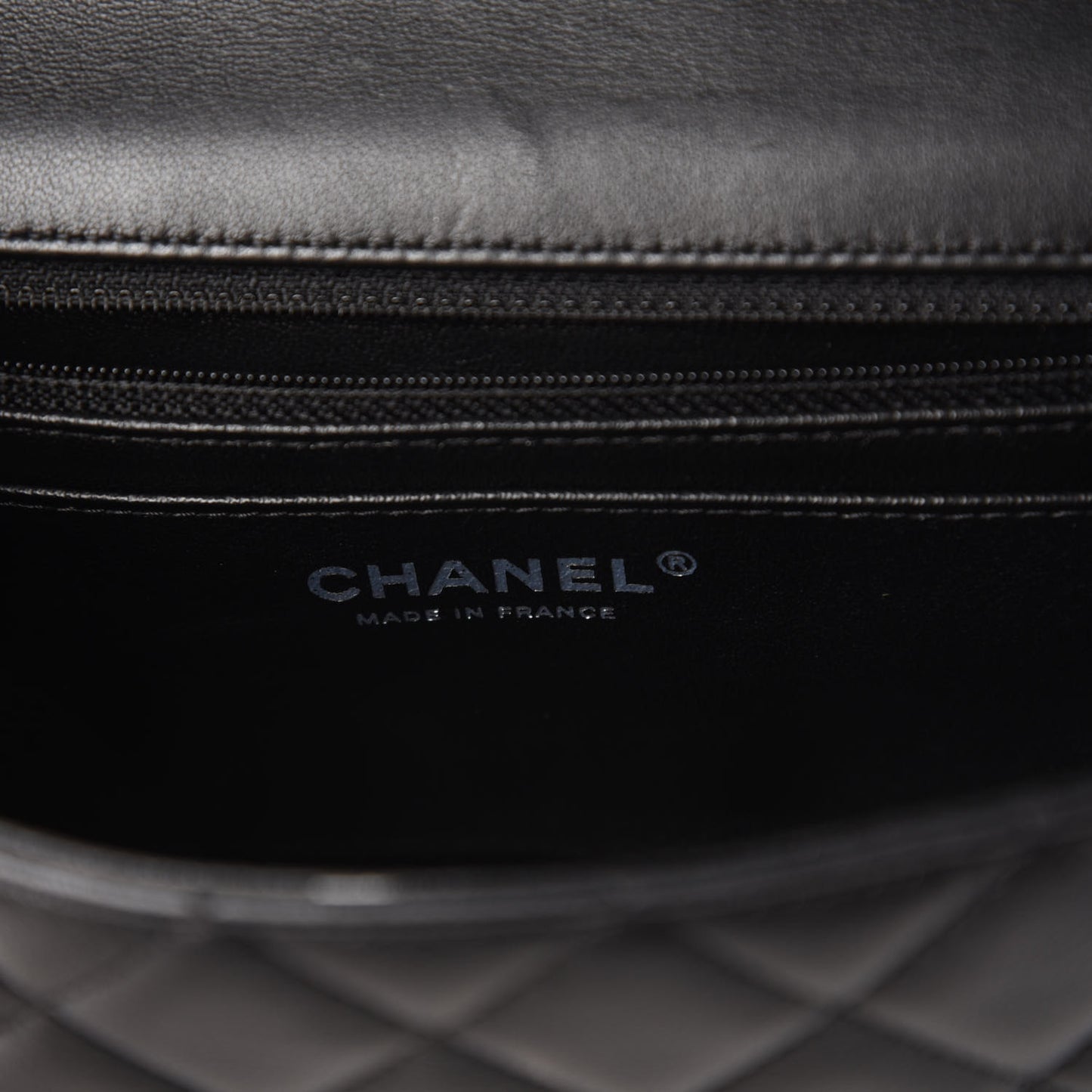 Lambskin Quilted Mini Rectangular Flap Black