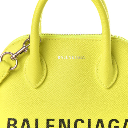 Balenciaga Signature Grained Calfskin Logo XXS Ville Top Handle Bag Acid Green Black 10 of 10