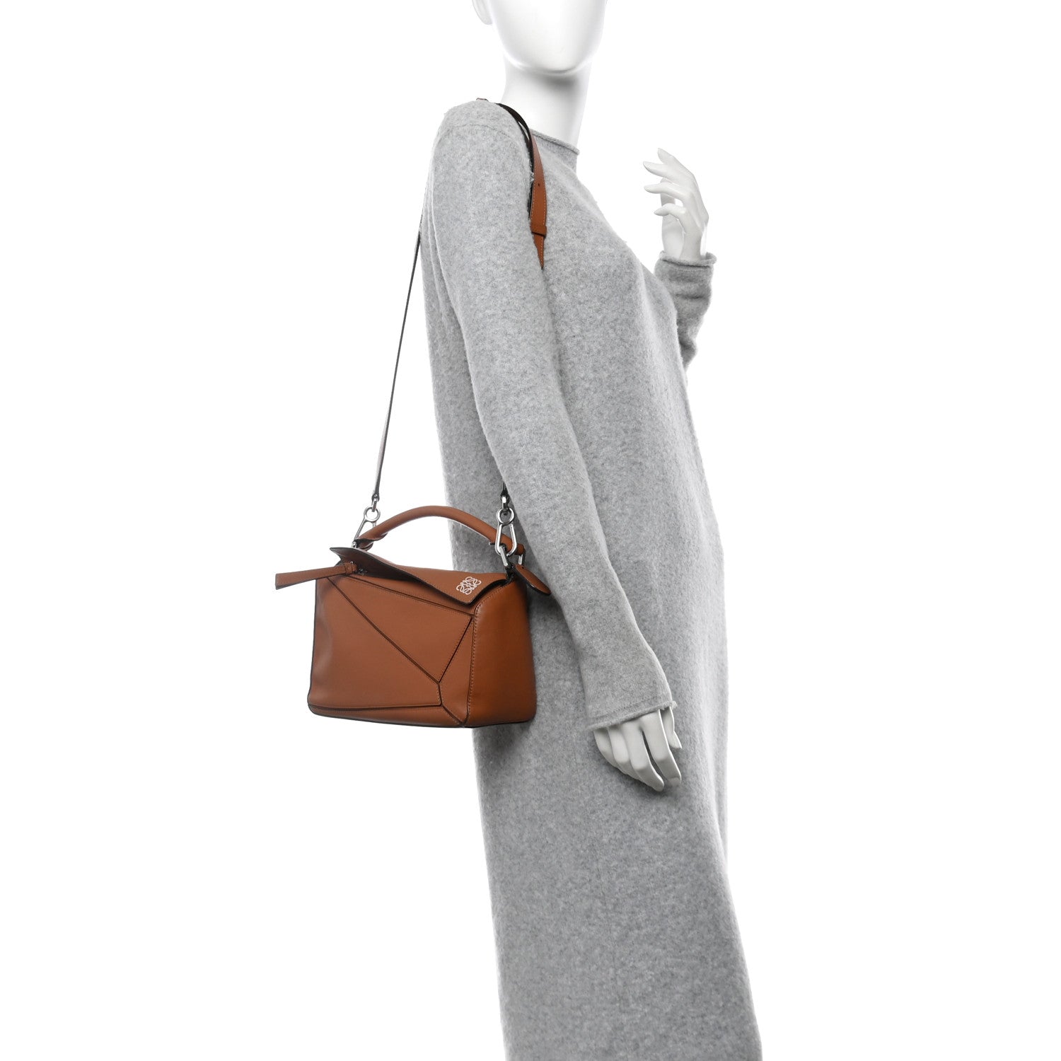 Loewe Calfskin Small Puzzle Bag Tan 2 of 15