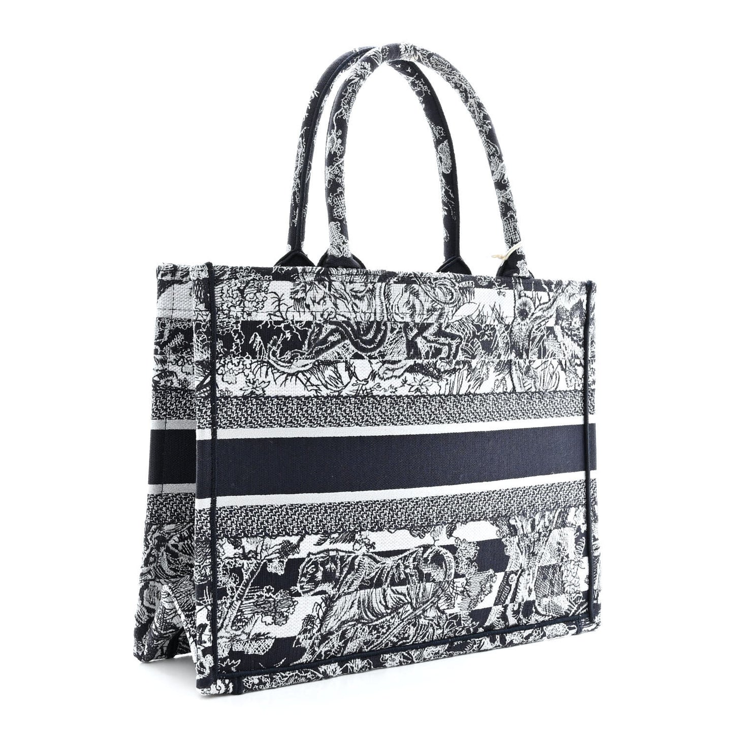 Canvas Embroidered Medium Dioriviera Toile De Jouy Book Tote Blue