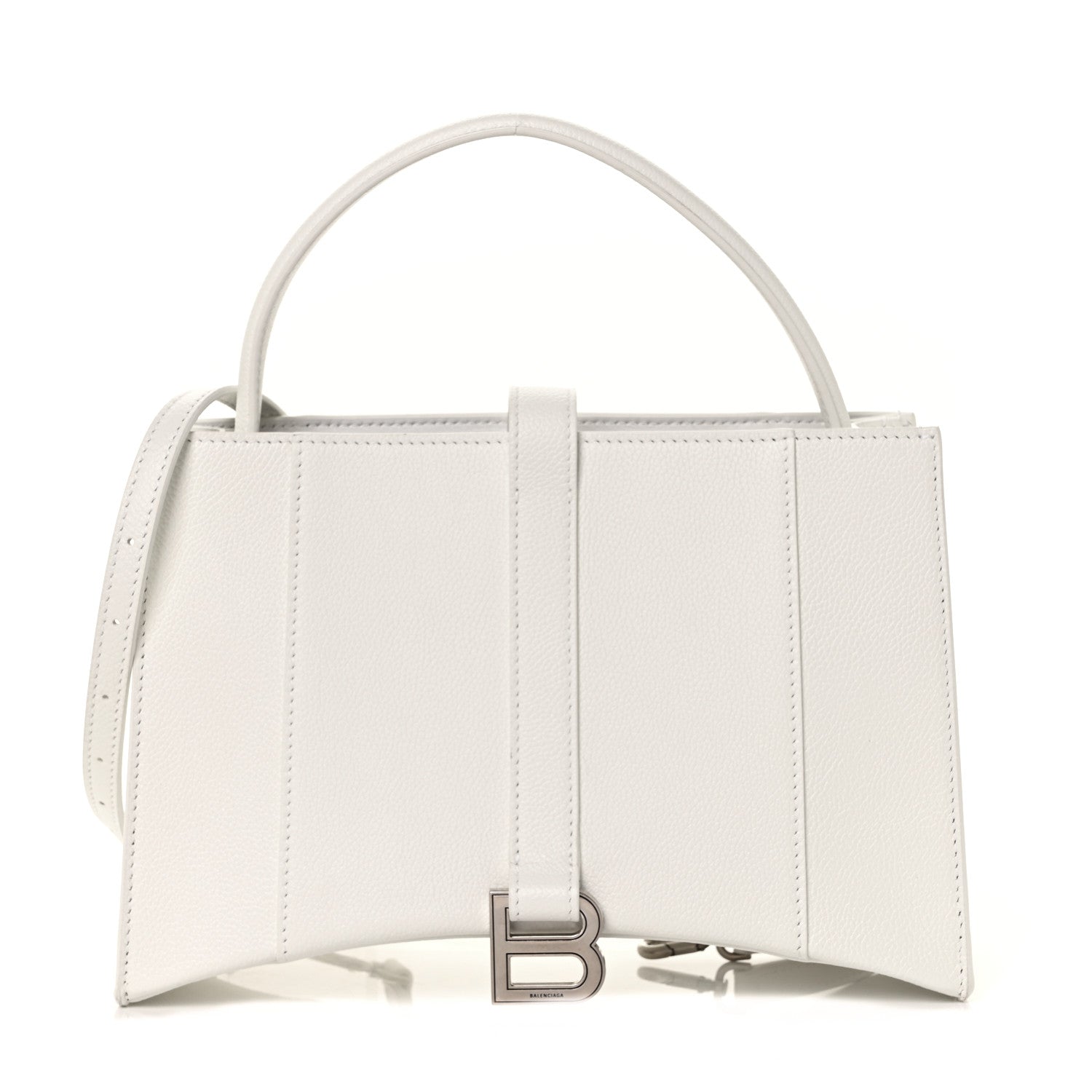 Balenciaga Grained Calfskin XS Hourglass East West Tote White 1 of 8