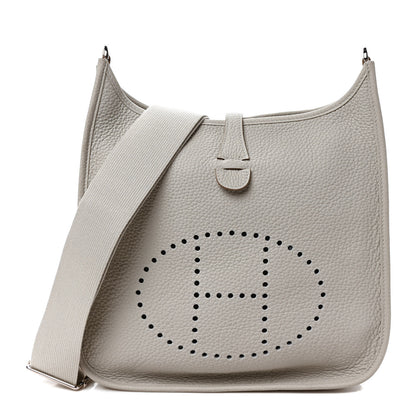 Hermes Taurillon Clemence Evelyne III PM Gris Perle 1 of 8