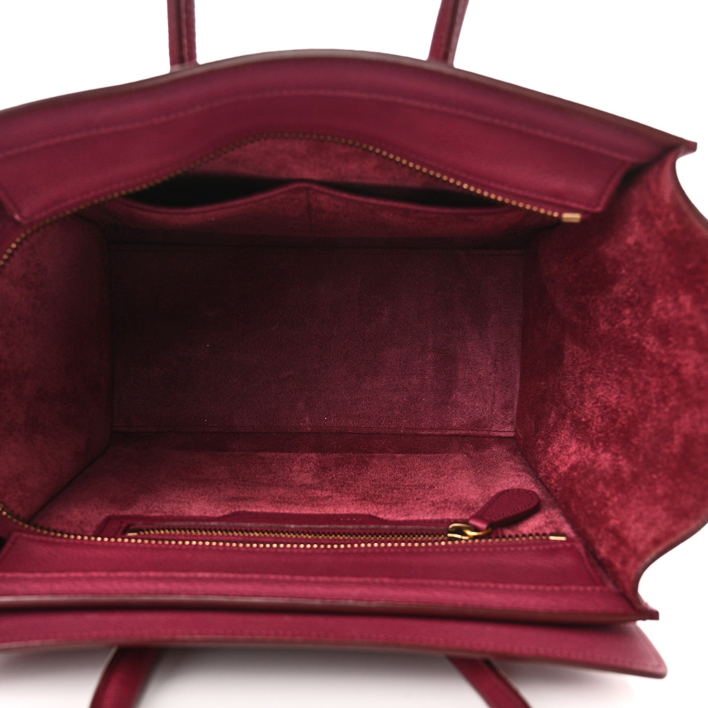 Drummed Calfskin Micro Luggage Plum