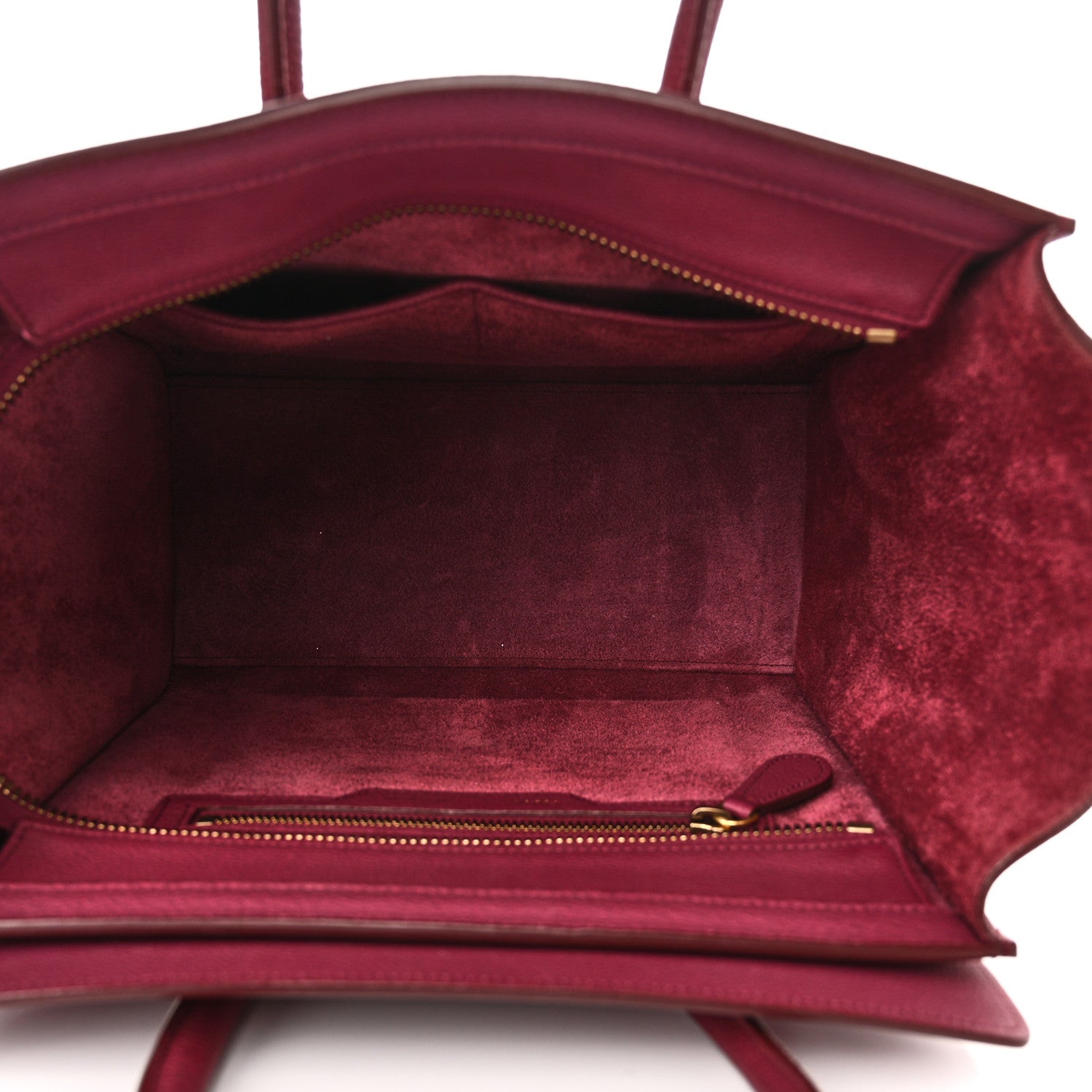 Celine Drummed Calfskin Micro Luggage Plum 5 of 11