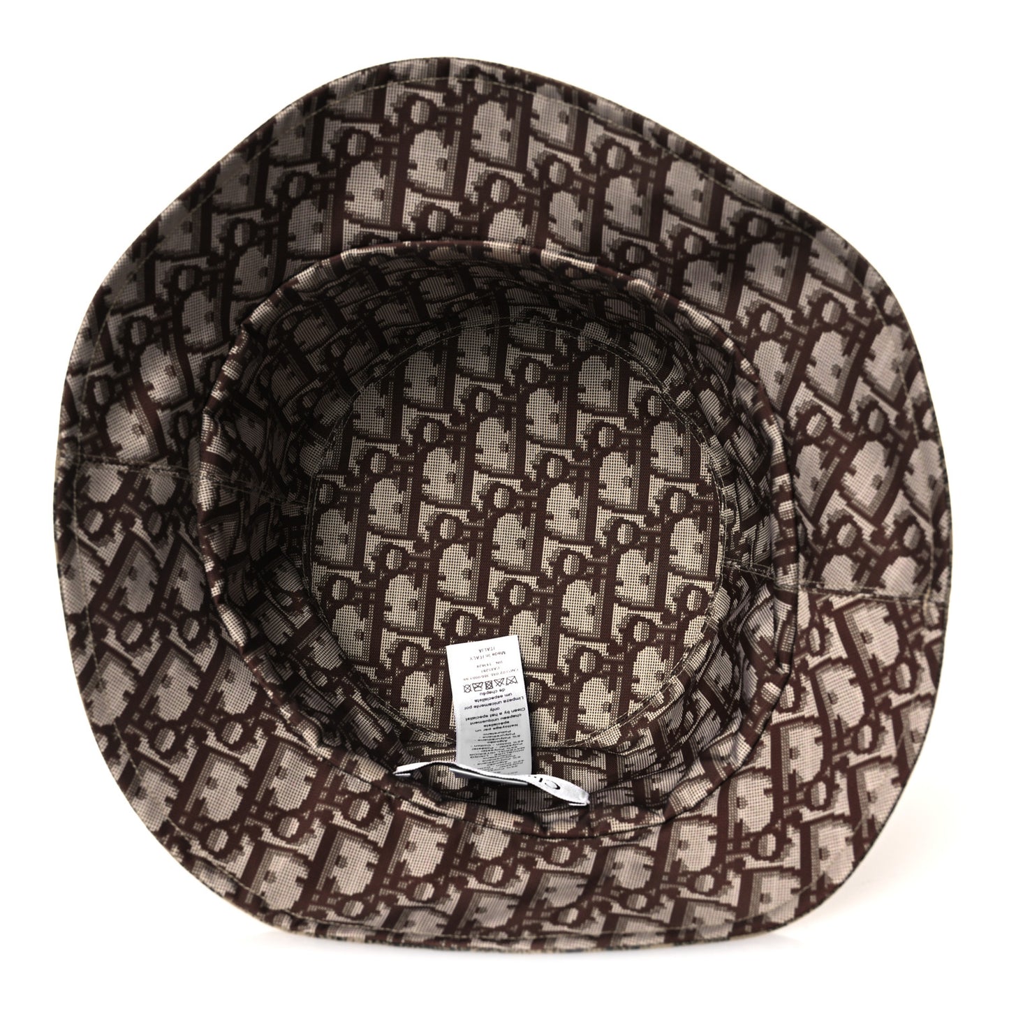 Oblique Toile De Jouy Reversible Teddy-D Brim Bucket Hat 59 Hazelnut Black