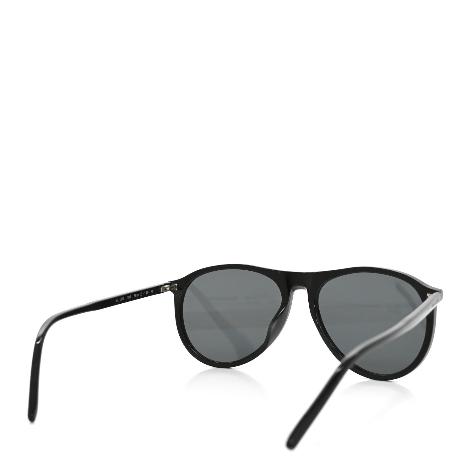 Saint Laurent Acetate Aviator Sunglasses SL 667 Black 4 of 7
