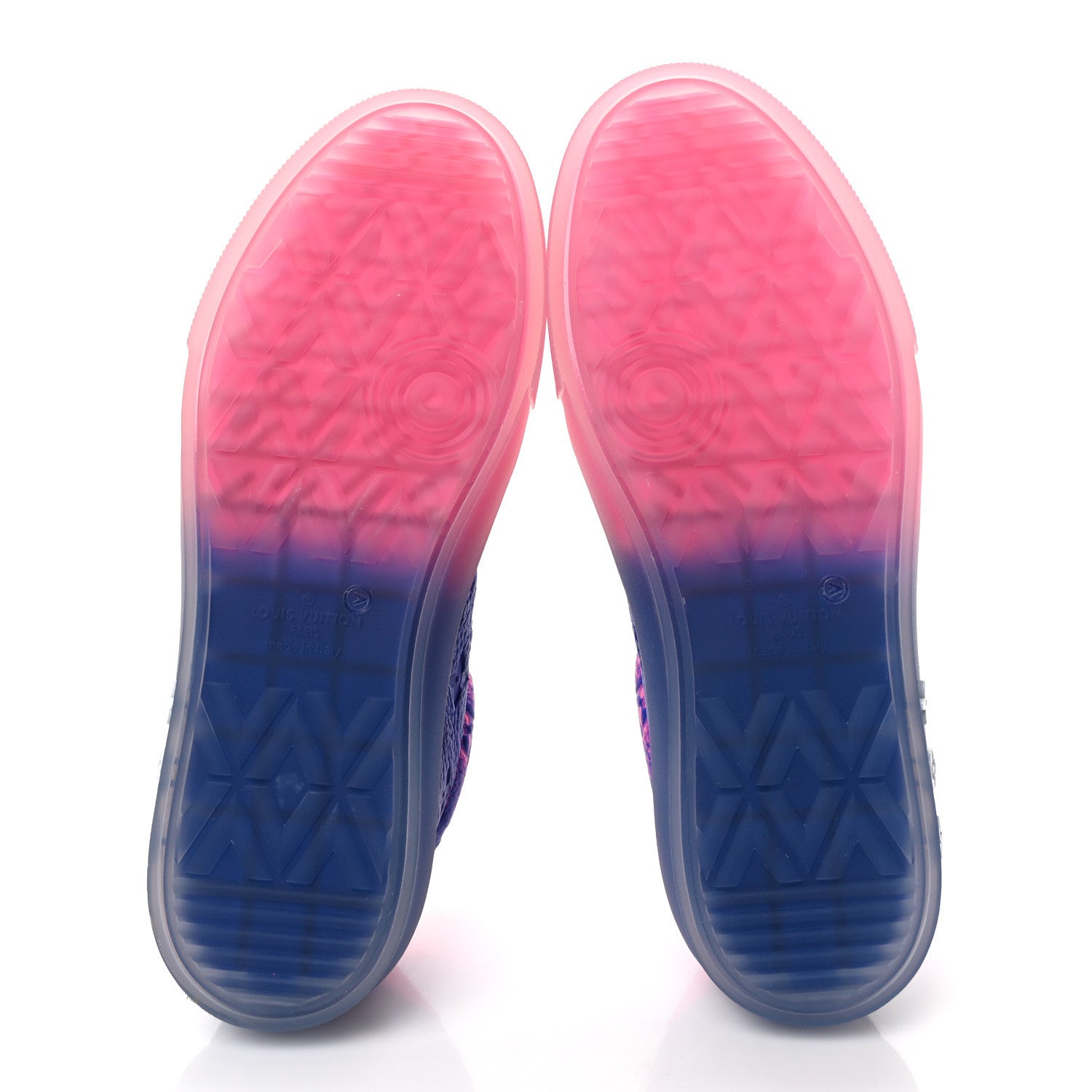 Louis Vuitton Grained Calfskin Embossed Monogram Tie Dye Mens LV Ollie Richelieu Sneakers 8 Pink 6 of 9