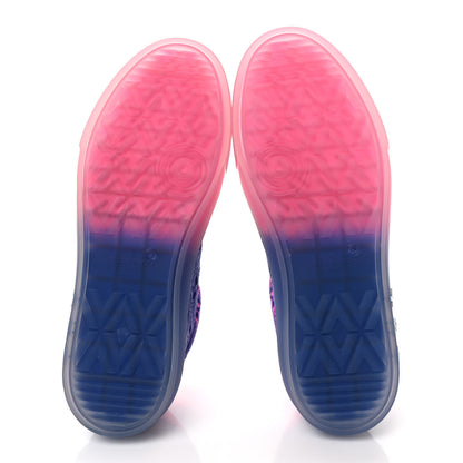 Louis Vuitton Grained Calfskin Embossed Monogram Tie Dye Mens LV Ollie Richelieu Sneakers 8 Pink 6 of 9