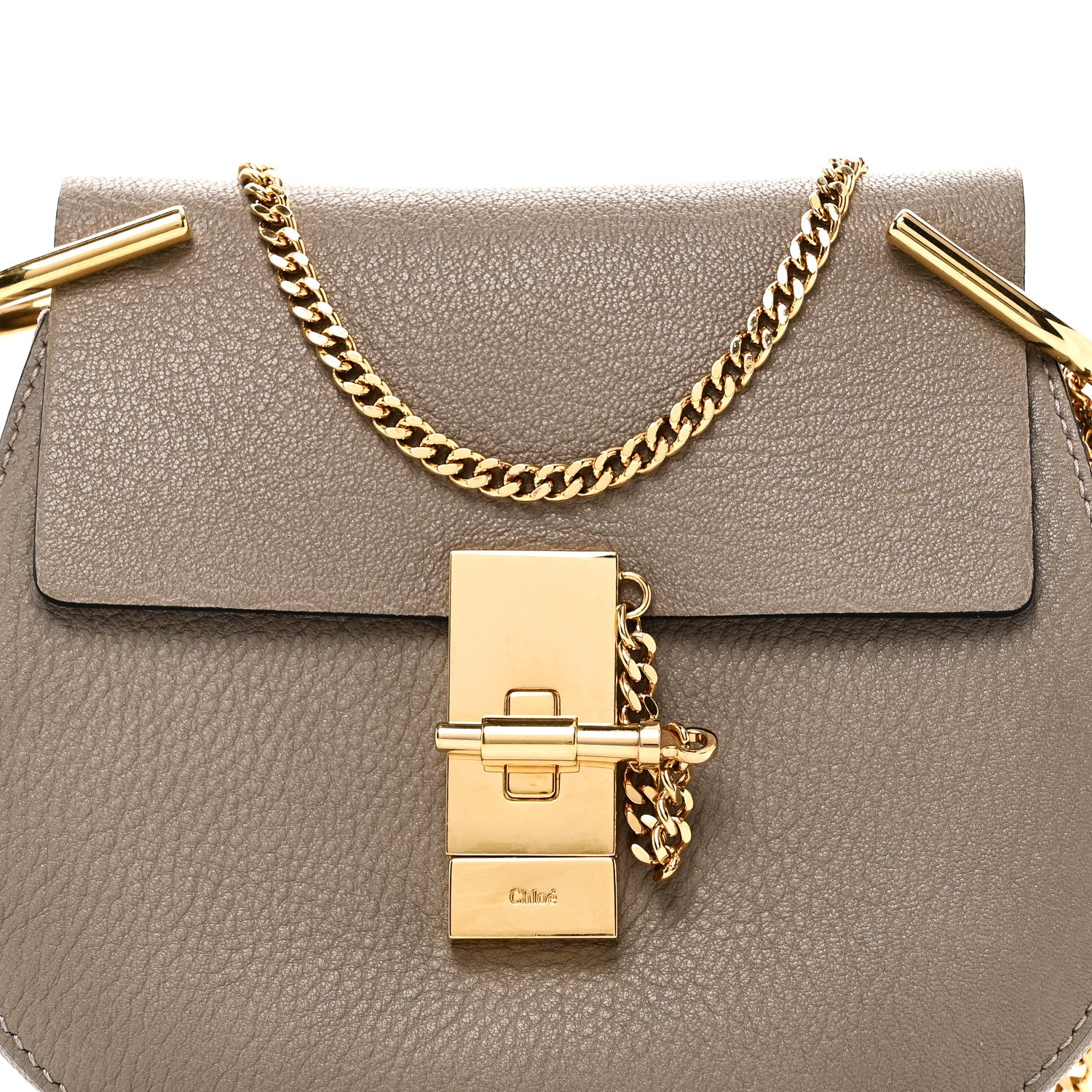 Chloe Grained Lambskin Mini Drew Shoulder Bag Motty Grey 7 of 9