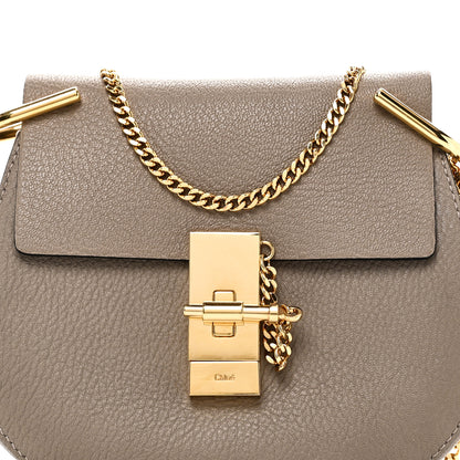 Chloe Grained Lambskin Mini Drew Shoulder Bag Motty Grey 7 of 9