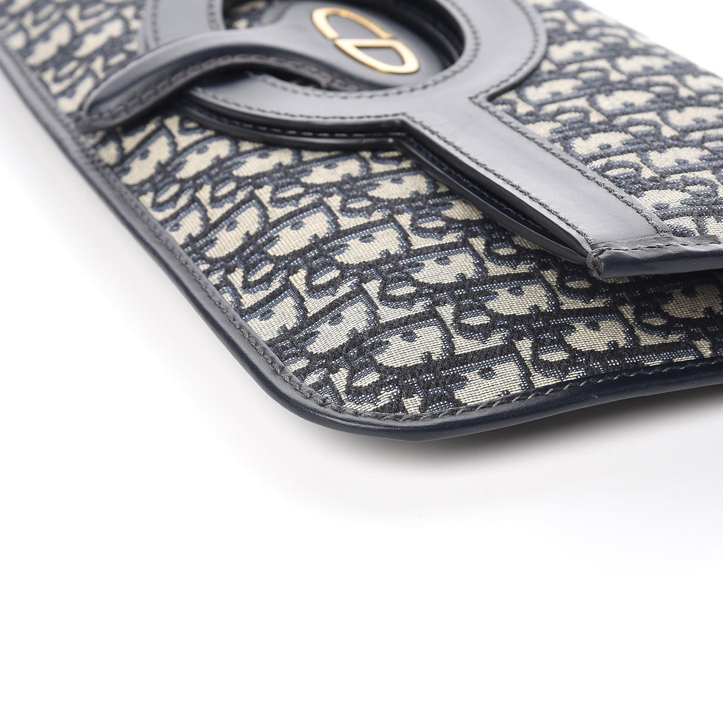 Oblique Fold Over Clutch Blue