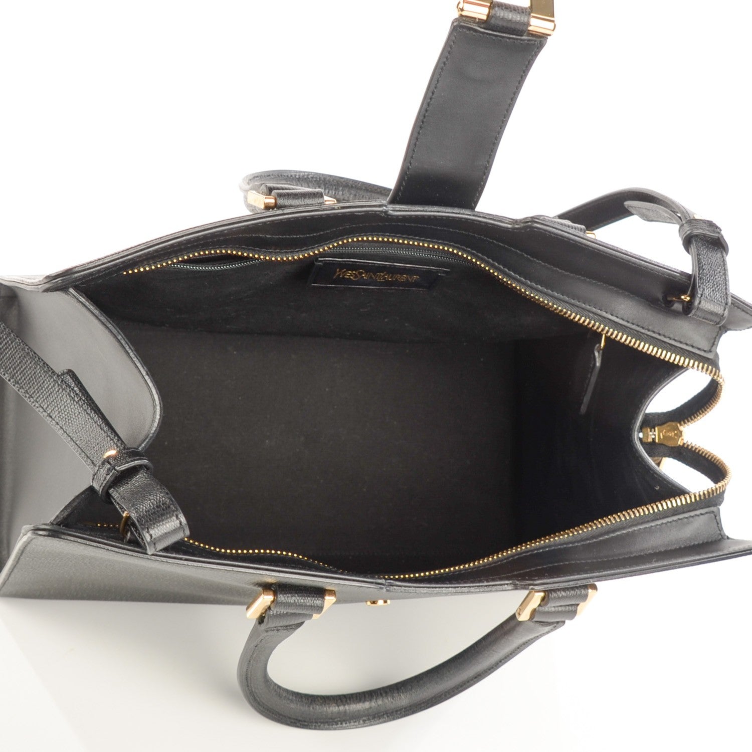 Saint Laurent Textured Leather Classic Small Cabas Y Bag Black 5 of 8