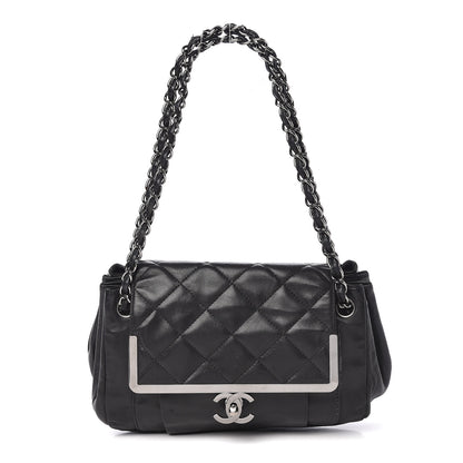 Chanel Calfskin Quilted Frame Flap Black 1 of 11