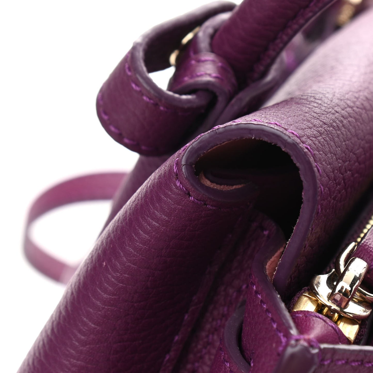 Grained Calfskin Mini Milla Tote Purple