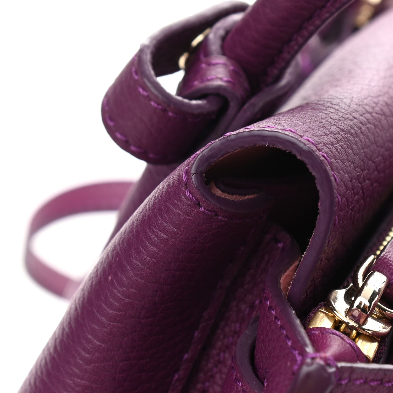 MCM Grained Calfskin Mini Milla Tote Purple 11 of 11