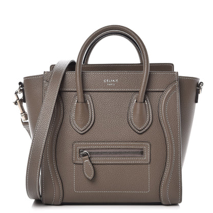 Celine Drummed Calfskin Nano Luggage Souris 1 of 8