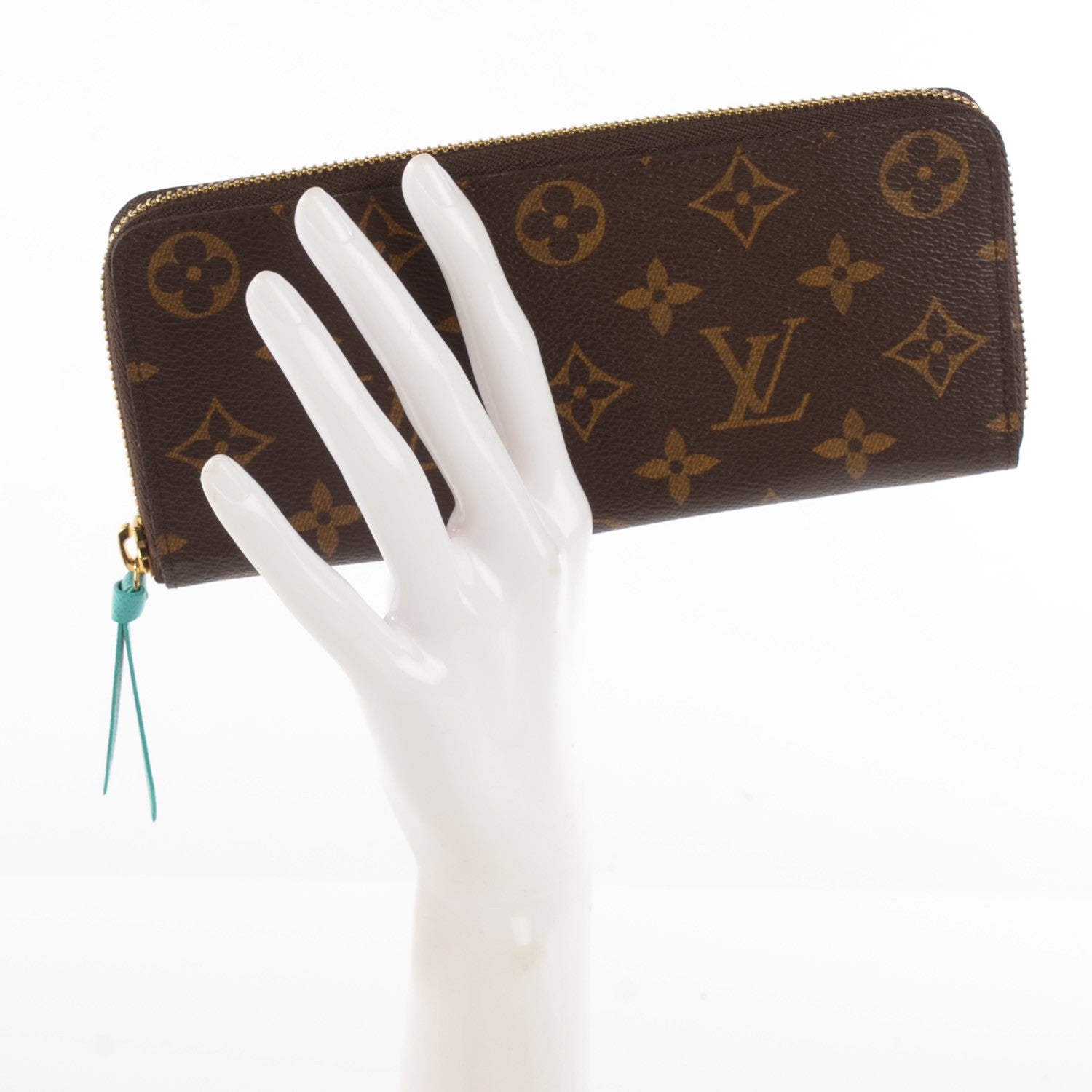 Louis Vuitton Monogram Clemence Wallet Turquoise 2 of 7