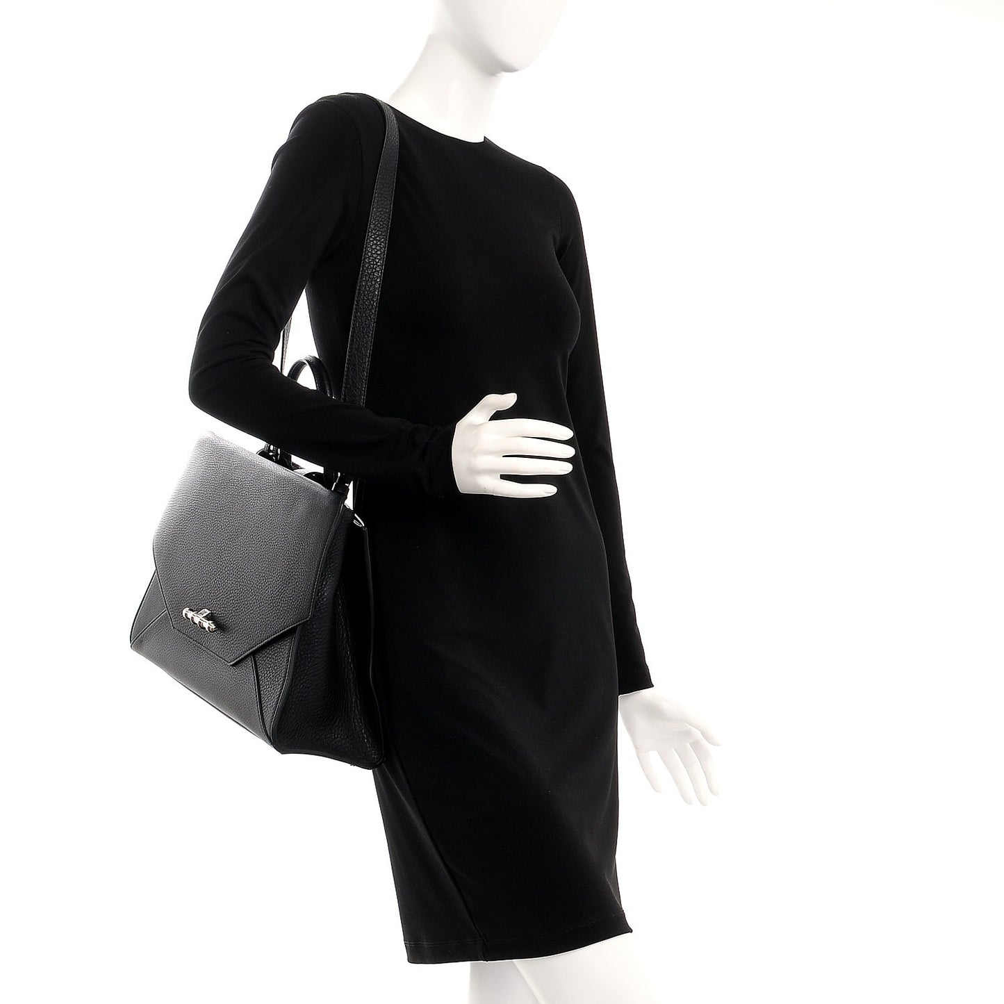 Calfskin Large Obsedia Satchel Black
