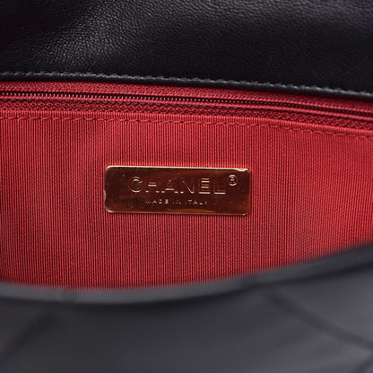 Chanel Goatskin Quilted Medium 19 Flap Black 6 of 11