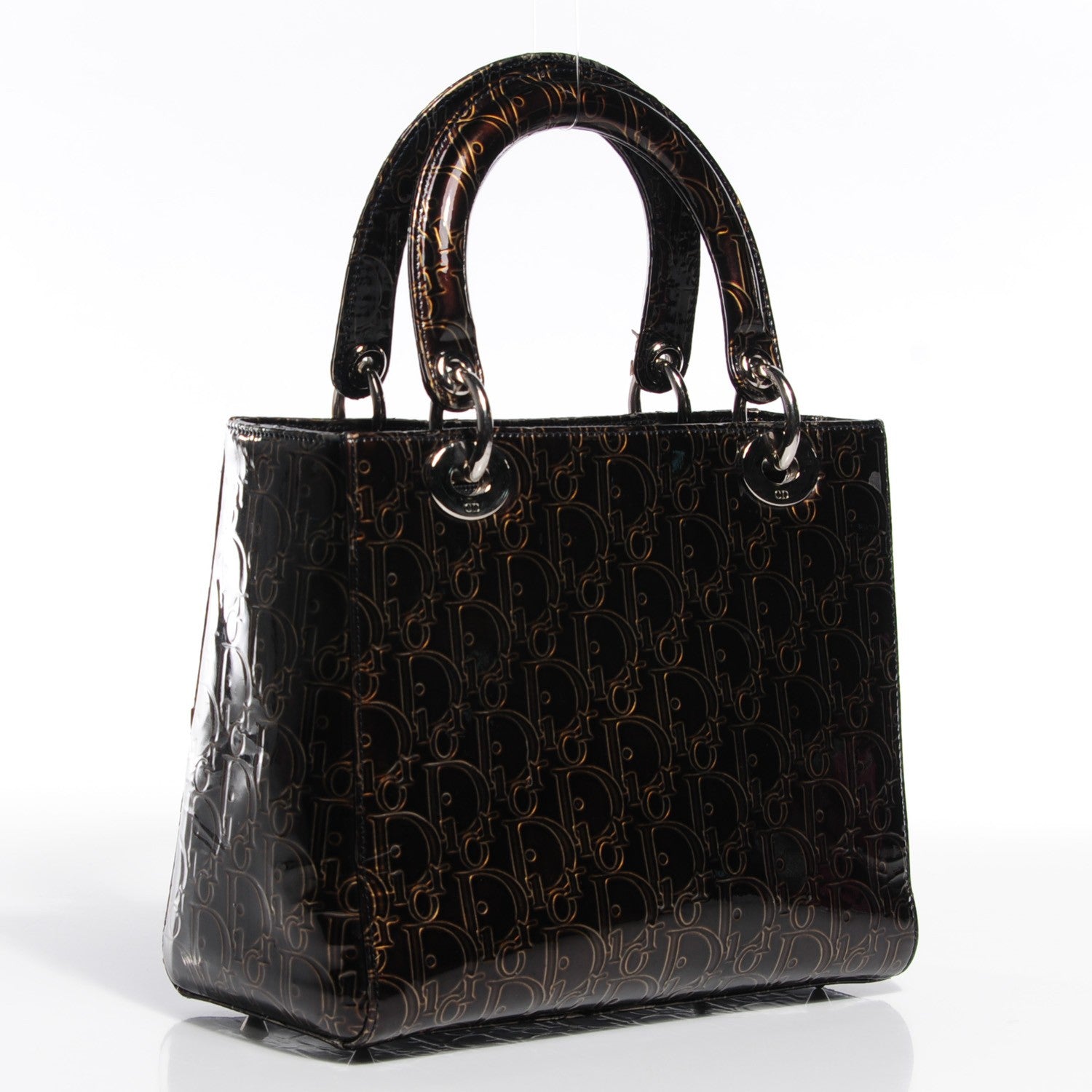 Christian Dior Patent Ultimate Medium Lady Dior Brown 3 of 8