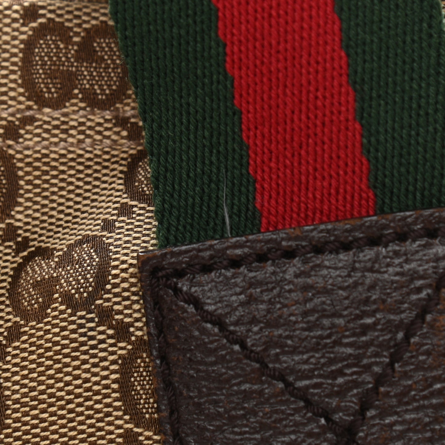 GG Monogram Medium Web Handle Vertical Tote Dark Brown