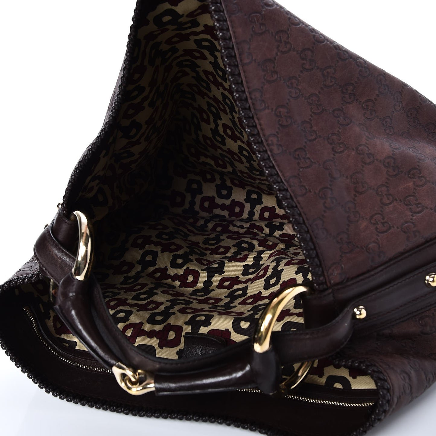 Guccissima Large Horsebit Chain Hobo Chocolate