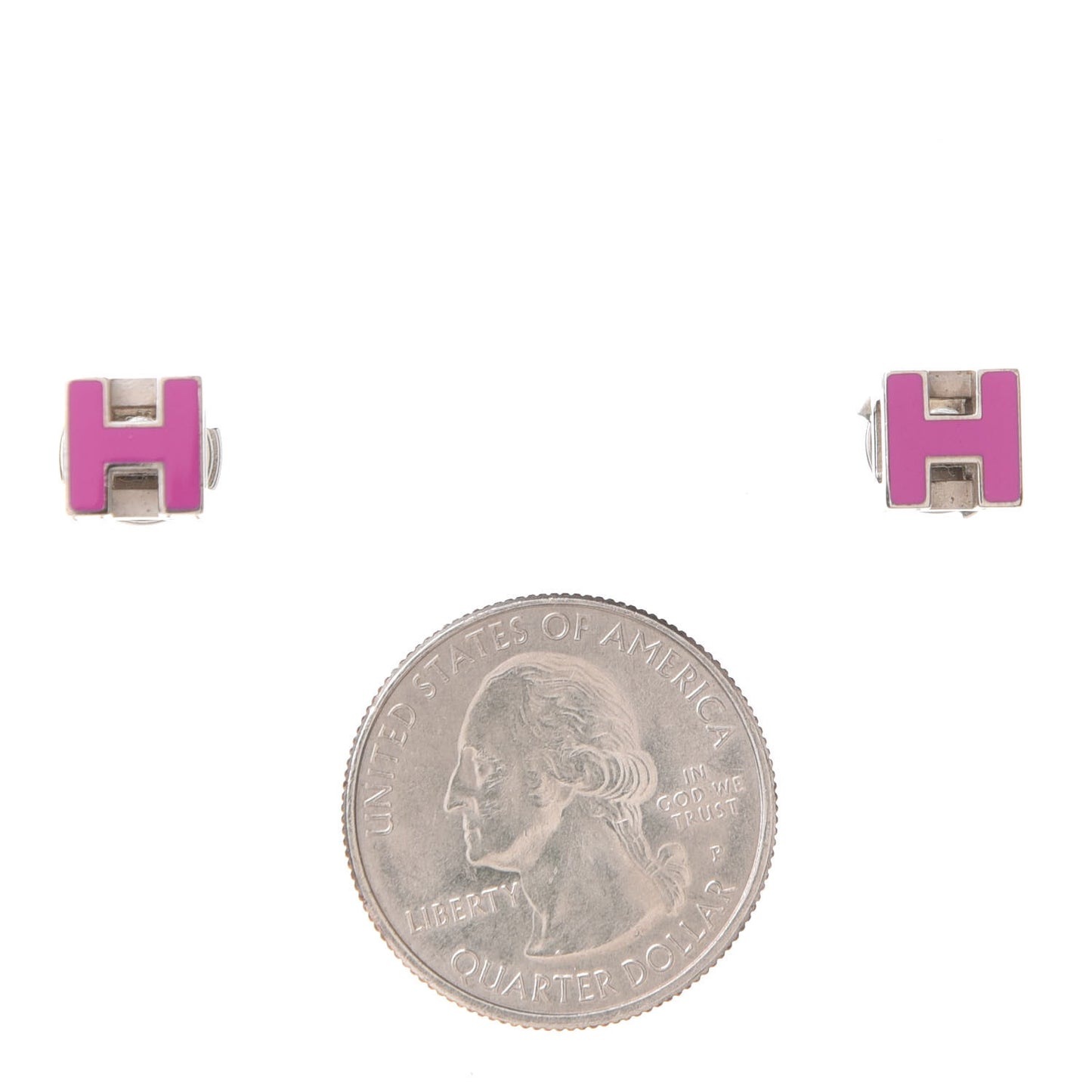 Palladium Lacquered Cage d'H Earrings Rose Indien