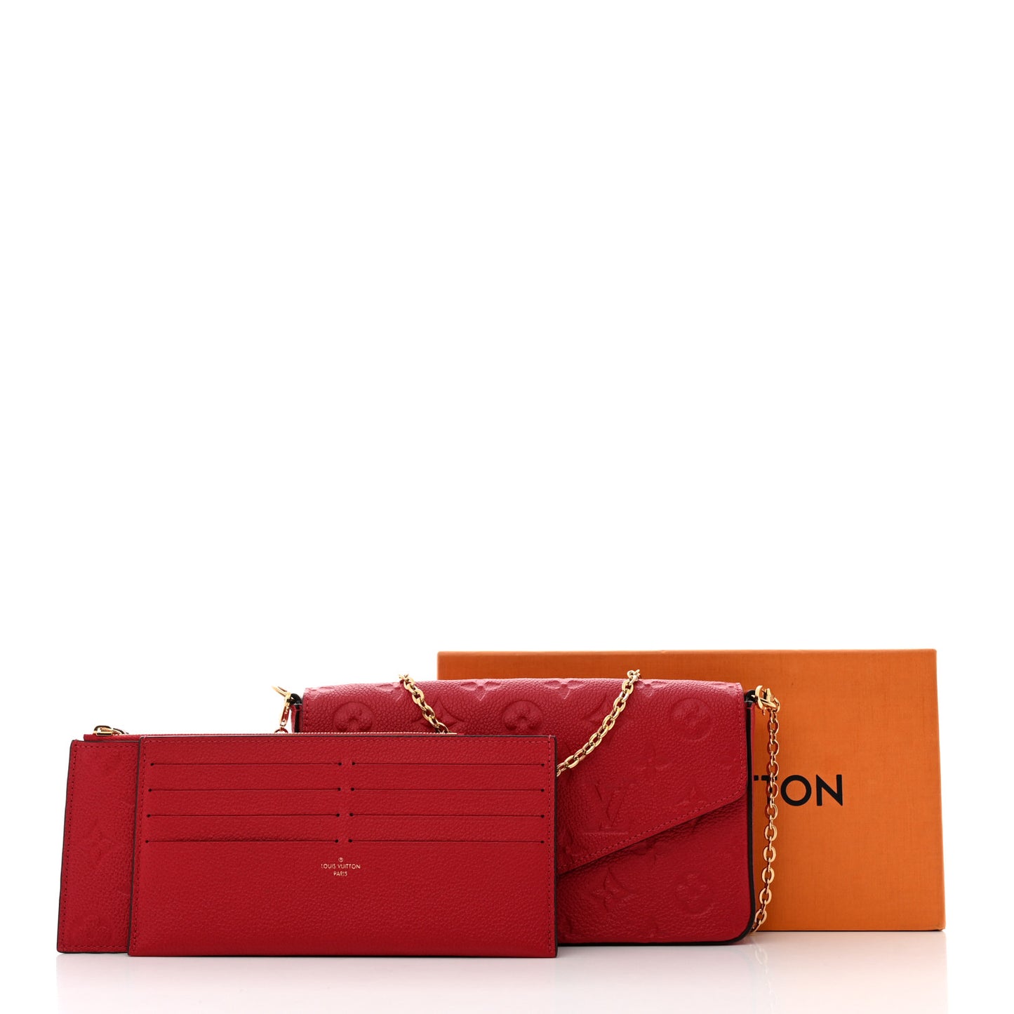 Empreinte Pochette Felicie Chain Wallet Scarlet