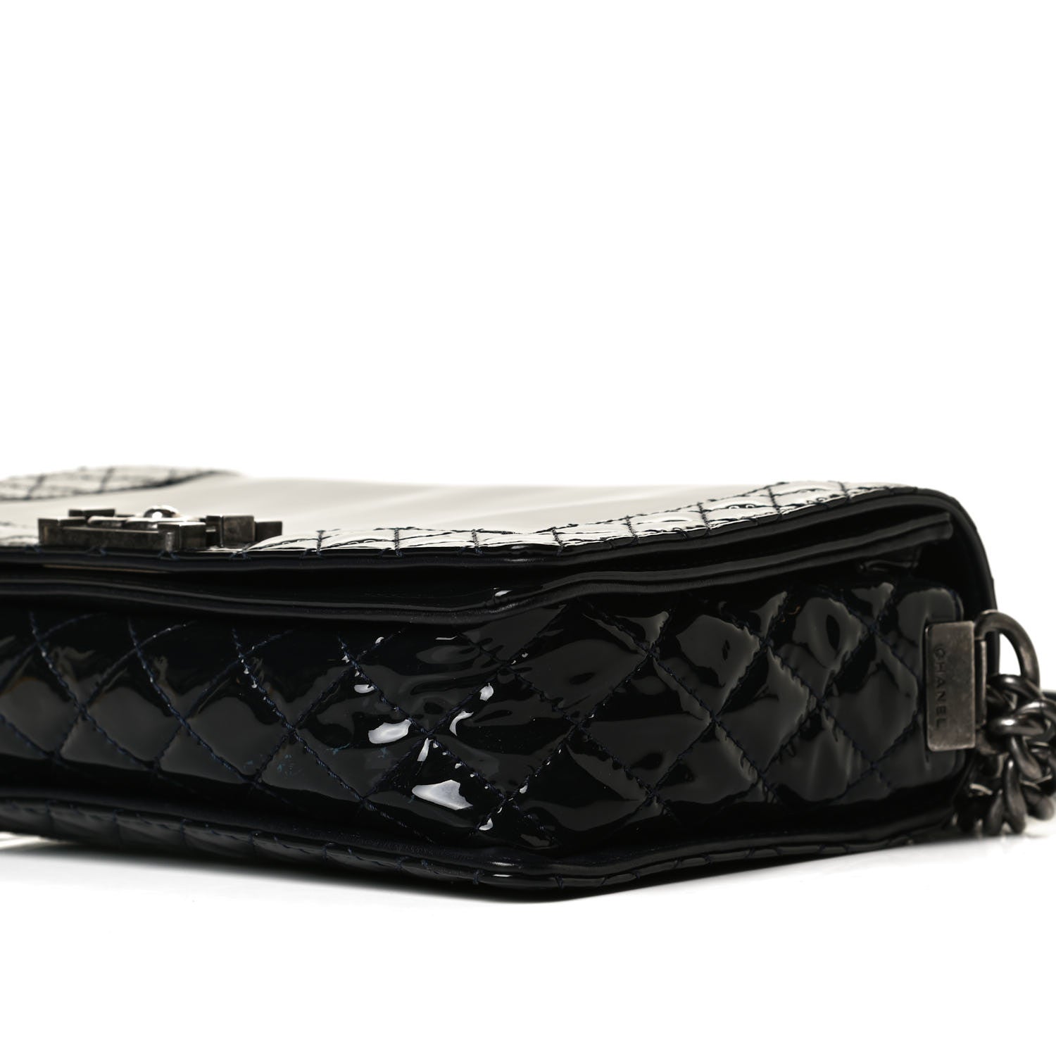 Chanel Patent New Medium Boy Reverso Flap Black 9 of 15