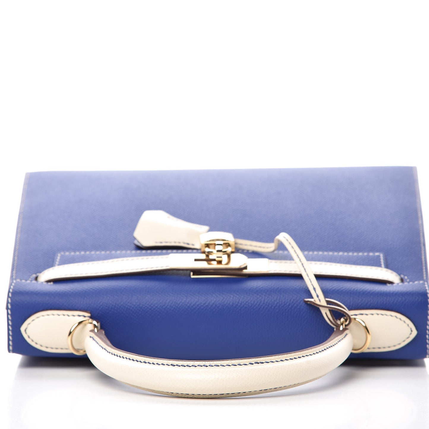 Epsom Horseshoe Kelly Sellier 28 Bleu Electrique Craie