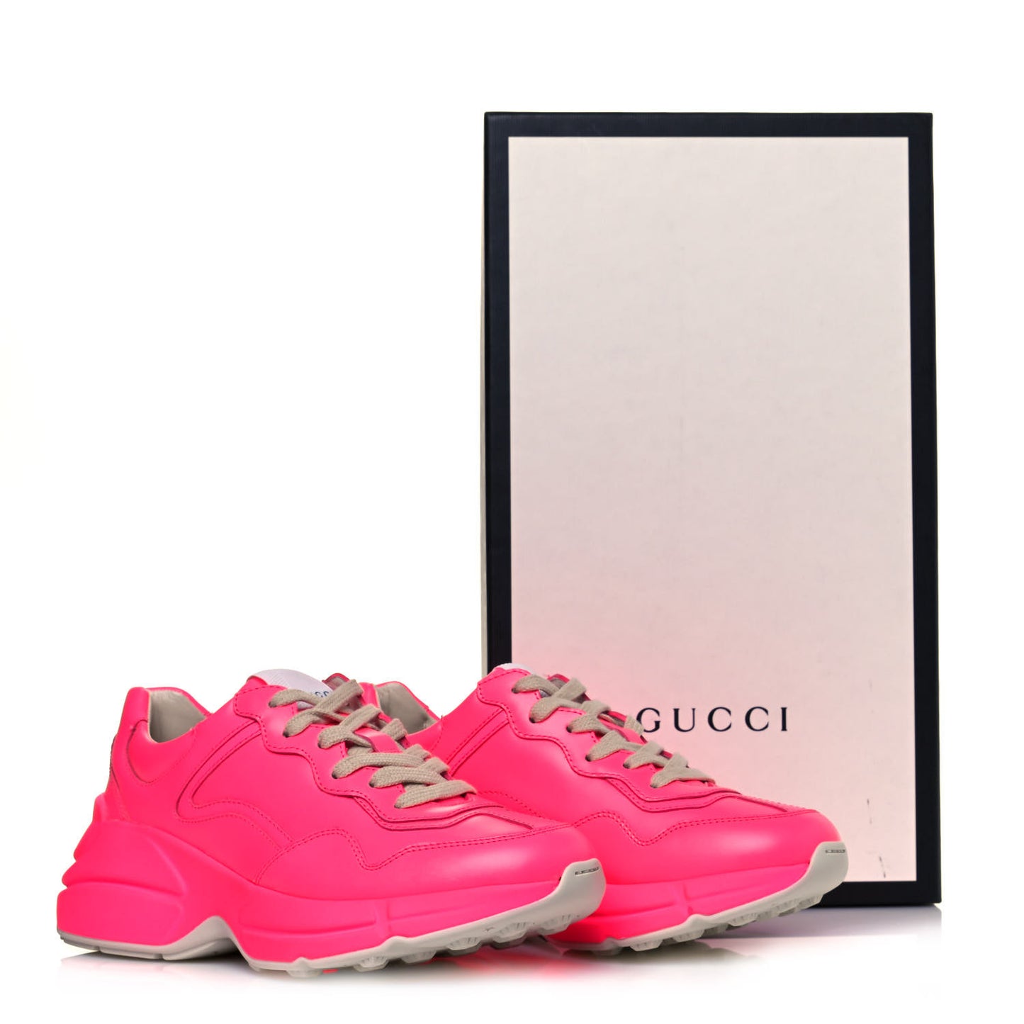 Calfskin Womens Rhyton Sneakers 36.5 Fluo Fuxia