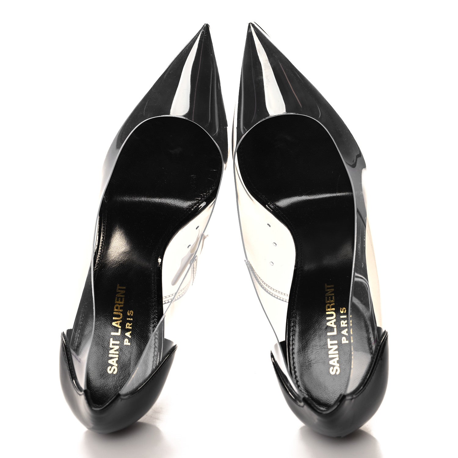 Saint Laurent Patent Calfskin PVC Opyum 110 Pump 40 Black Transparent 2 of 9