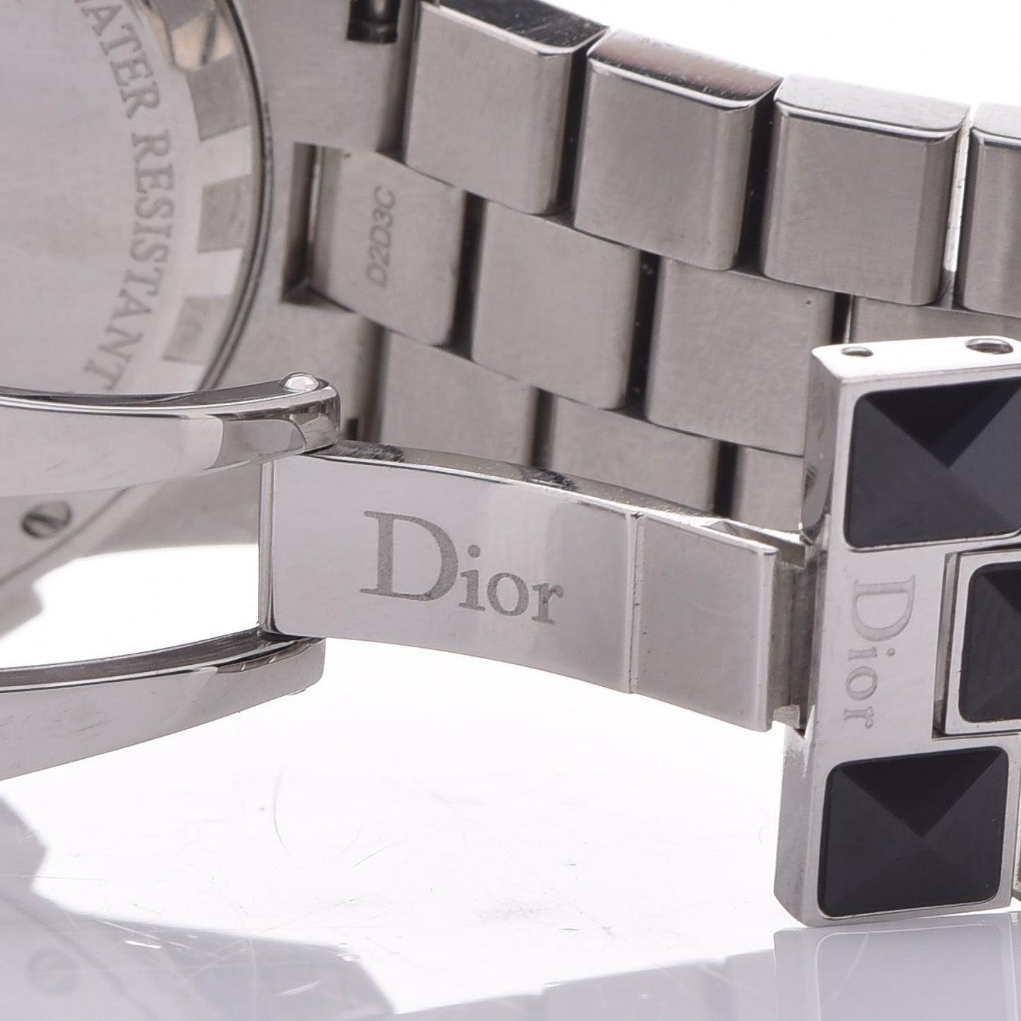Stainless Steel Diamond Pave Bezel Sapphire 38mm Christal Chronograph Quartz Watch Black
