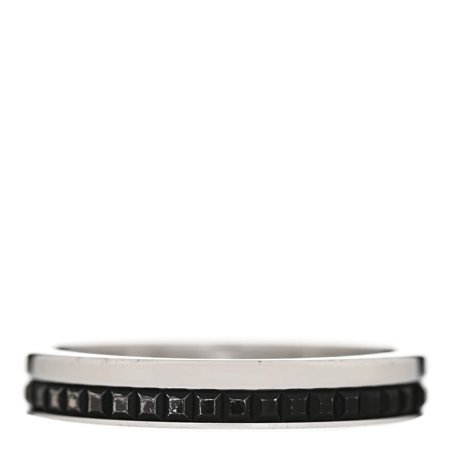 18K White Gold PVD Quatre Black Edition Wedding Band Ring 63 10.25