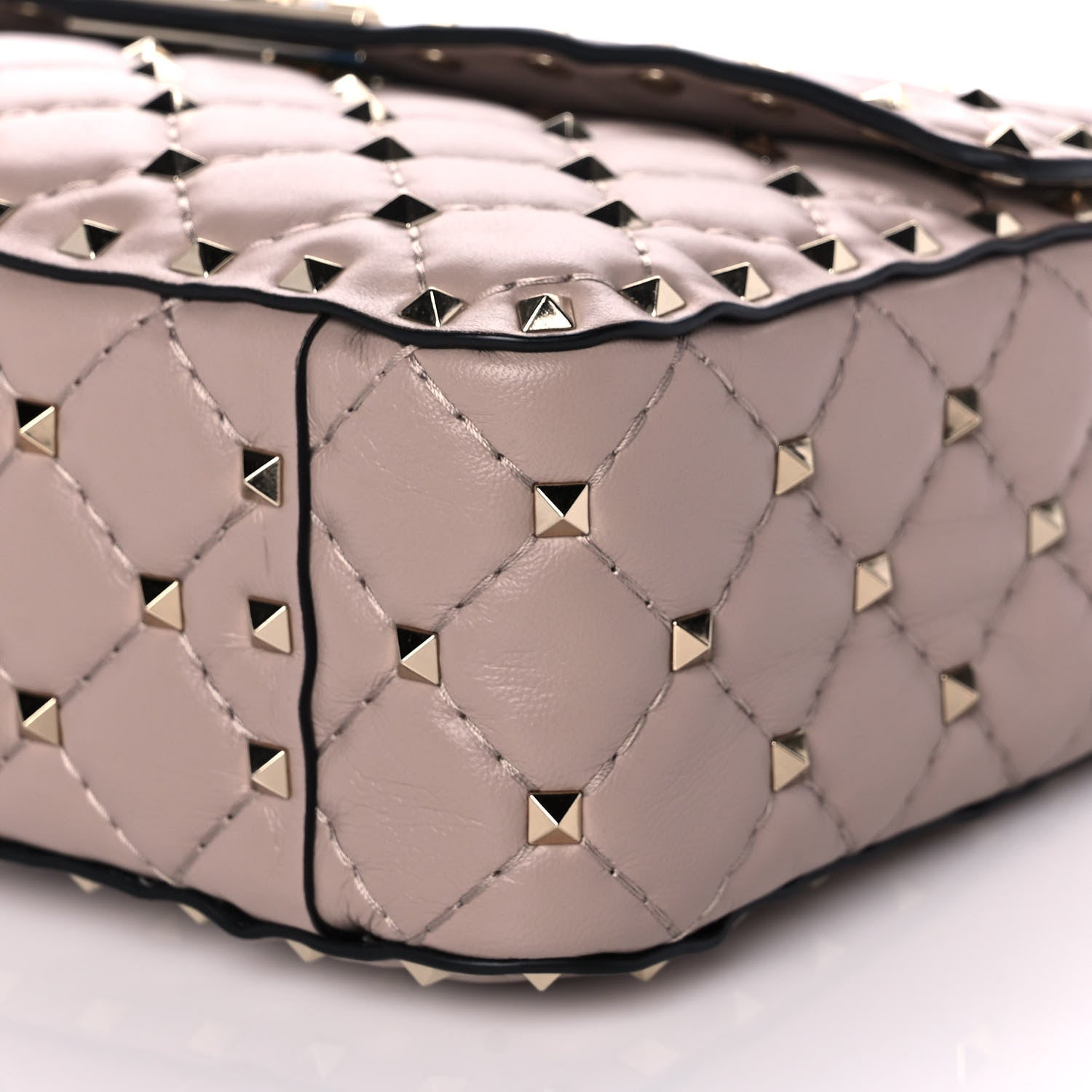 Valentino Garavani Lambskin Medium Rockstud Spike Shoulder Bag Poudre 8 of 11